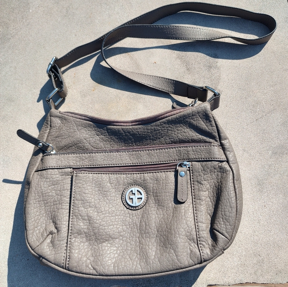 Giani Bernini Shoulder Bag Purse Grey Beige